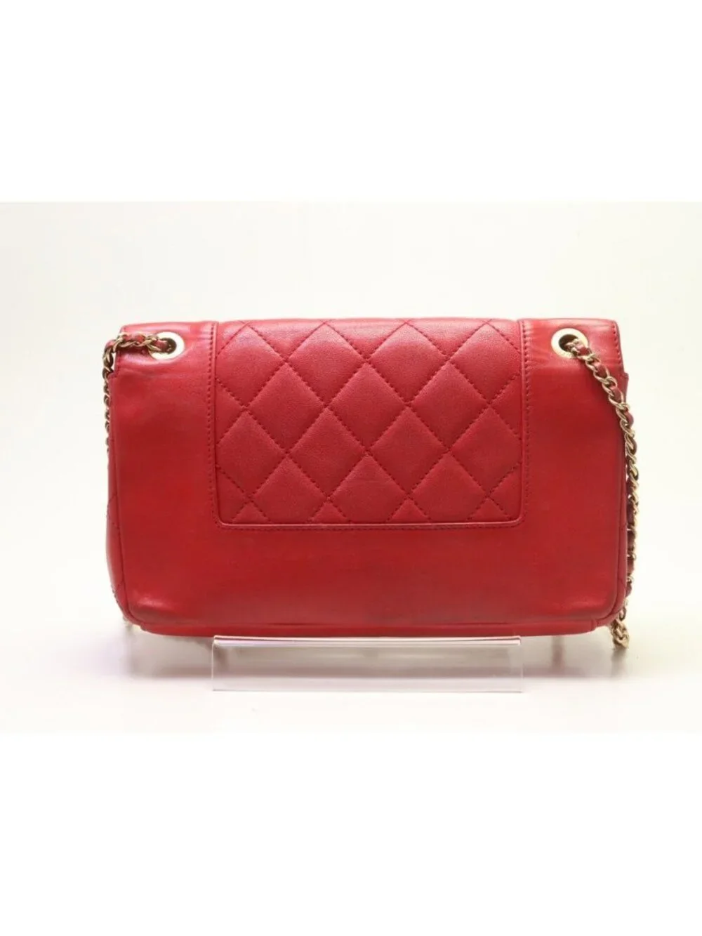 Chanel Mademoiselle Lambskin Red Chain Shoulder Bag
